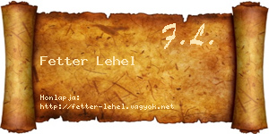 Fetter Lehel névjegykártya